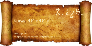 Kuna Ádám névjegykártya